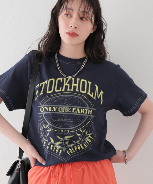 WAVE UNION★韓国★人気★Stockholm short sleeve T-shirts半袖T セール】【WAVE UNION / ウェーブユニオン】Stockholm Print T