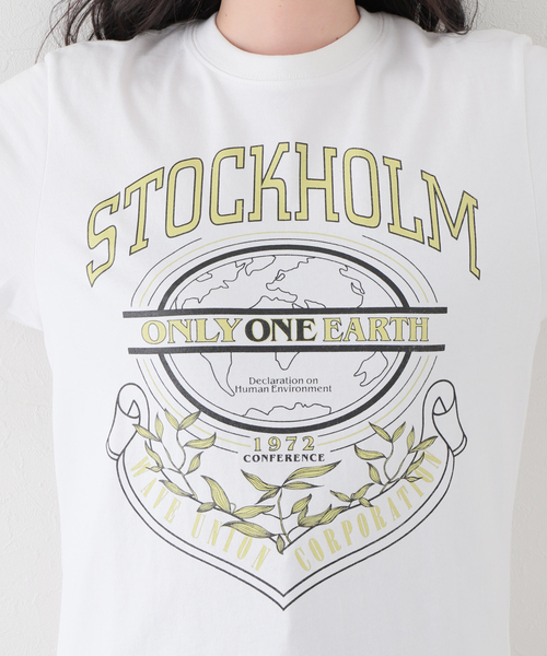 JOINT WORKS（ジョイントワークス）の「【WAVE UNION / ウェーブユニオン】Stockholm Print Tシャツ（Tシャツ/カットソー・レディース・ネイビー/ホワイト・SMALL/MEDIUM）」の11枚目の写真