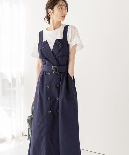 Andemiu（アンデミュウ）の「10thトレンチワンピース906620（ワンピース・レディース・ベージュ/カーキ/ネイビー・FREE）」の3枚目の写真