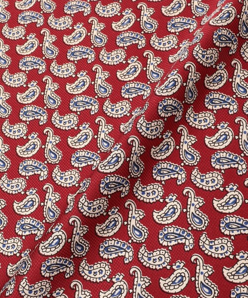 BEAMS PLUS（ビームスプラス）の「Pocket Chief Silk Hopsack Paisley Print（ハンカチ/ハンドタオル・メンズ・グリーン/レッド/ブルー・ONE SIZE）」の5枚目の写真