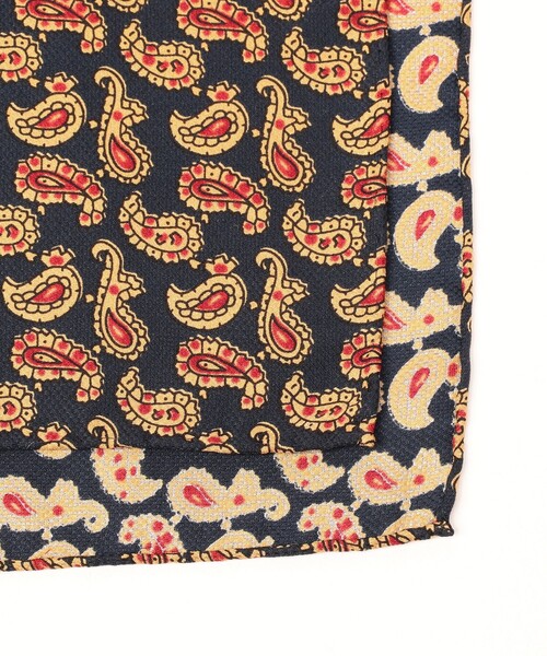 BEAMS PLUS（ビームスプラス）の「Pocket Chief Silk Hopsack Paisley Print（ハンカチ/ハンドタオル・メンズ・グリーン/レッド/ブルー・ONE SIZE）」の8枚目の写真