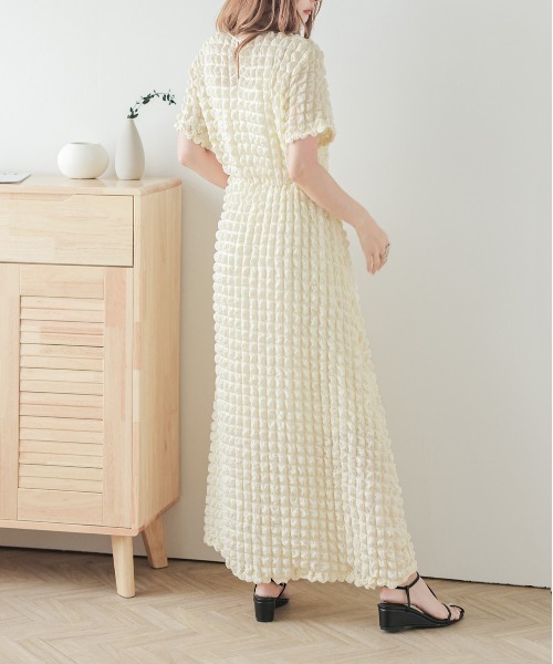 AMELY(エミリー)の「ジャガードワンピース(ワンピース・レディース・イエロー/オフホワイト/ブラック・C/F)」の6枚目の写真