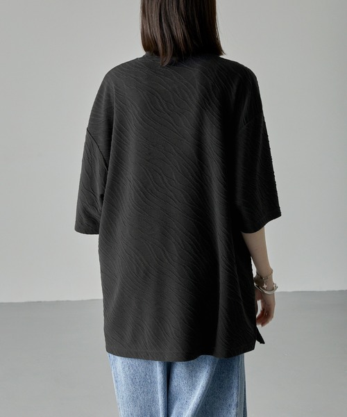 Alfred Alex（アルフレッドアレックス）の「【Alfred Alex】シャーリングクルーネックショートスリーブTシャツ/半袖カットソー（Tシャツ/カットソー・メンズ・ライトグレー/パープル/ブラック・M/L）」の20枚目の写真