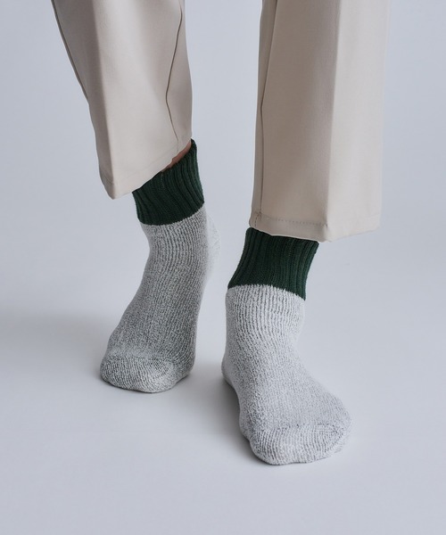 YUQRI(ユクリ)の「【YUQRI】comfy pile double rib(ソックス/靴下・メンズ・オレンジ/ホワイト系その他3/ブラック系その他3/グレー系その他2/グリーン系その他3/パープル系その他3/イエロー系その他3/オレンジ系その他2/サックスブルー系3/ホワイト/ブラック/ベージュ/グレー/サックスブルー/パープル/イエロー/グリーン/ブルー・S/M)」の10枚目の写真