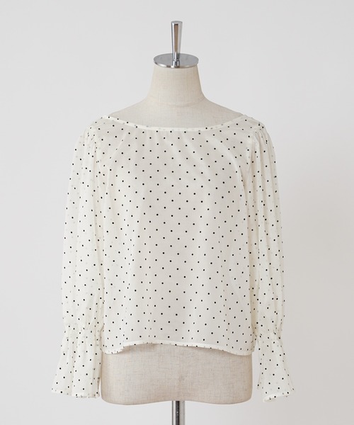 one after another NICE CLAUP（ワンアフターアナザーナイスクラップ）の「レースアップブラウス（シャツ/ブラウス・レディース・グレー/アイボリー/ピンク/ドット・FREE）」の15枚目の写真