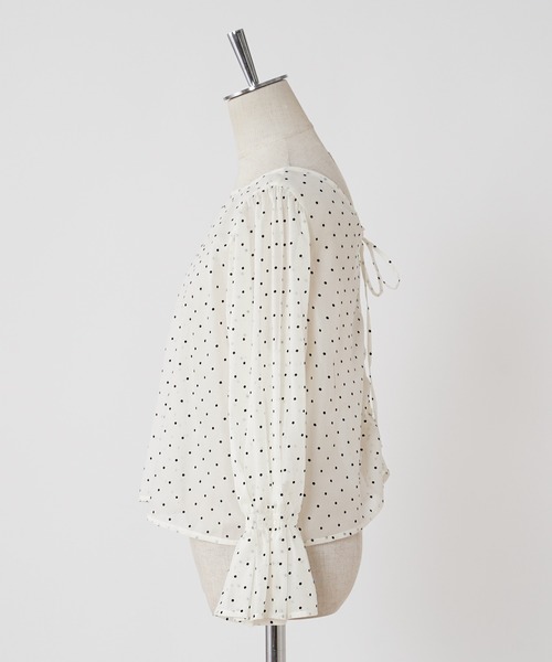 one after another NICE CLAUP（ワンアフターアナザーナイスクラップ）の「レースアップブラウス（シャツ/ブラウス・レディース・グレー/アイボリー/ピンク/ドット・FREE）」の17枚目の写真