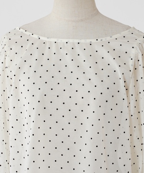 one after another NICE CLAUP（ワンアフターアナザーナイスクラップ）の「レースアップブラウス（シャツ/ブラウス・レディース・グレー/アイボリー/ピンク/ドット・FREE）」の16枚目の写真