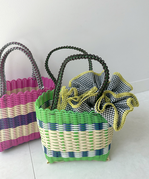 EDIT. FOR LULU（エディットフォールル）の「【SCONI/スコーニ】mini バスケットバッグ（かごバッグ・レディース・ベージュ/グリーン/ピンク・FREE）」の2枚目の写真