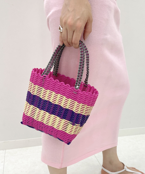 EDIT. FOR LULU（エディットフォールル）の「【SCONI/スコーニ】mini バスケットバッグ（かごバッグ・レディース・ベージュ/グリーン/ピンク・FREE）」の4枚目の写真