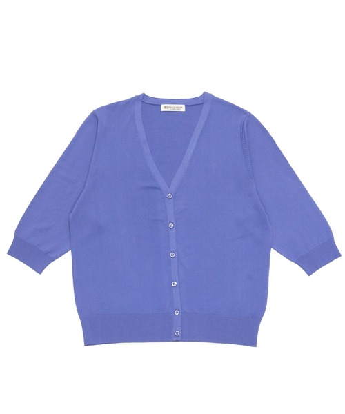 TOKYO SHIRTS（トウキョウシャツ）の「ベーシック Vネック 5分袖ニットカーディガン（カーディガン/ボレロ・レディース・ミント/ブルー/オレンジ/ネイビー・L/M）」の4枚目の写真