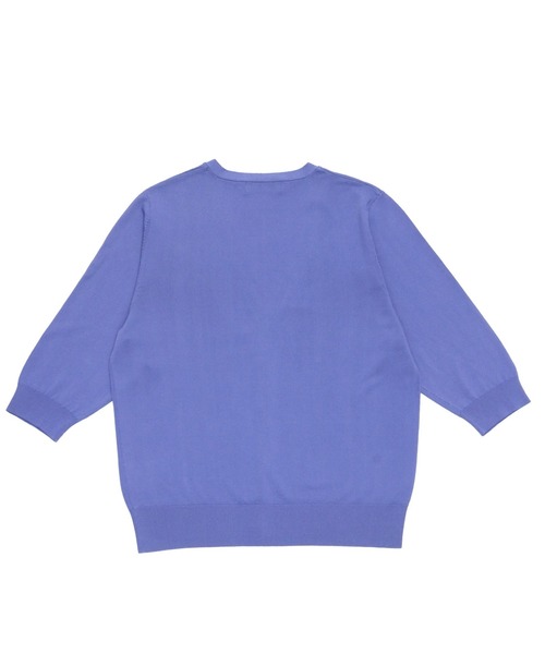 TOKYO SHIRTS（トウキョウシャツ）の「ベーシック Vネック 5分袖ニットカーディガン（カーディガン/ボレロ・レディース・ミント/ブルー/オレンジ/ネイビー・L/M）」の5枚目の写真