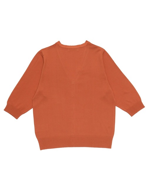 TOKYO SHIRTS（トウキョウシャツ）の「ベーシック Vネック 5分袖ニットカーディガン（カーディガン/ボレロ・レディース・ミント/ブルー/オレンジ/ネイビー・L/M）」の11枚目の写真