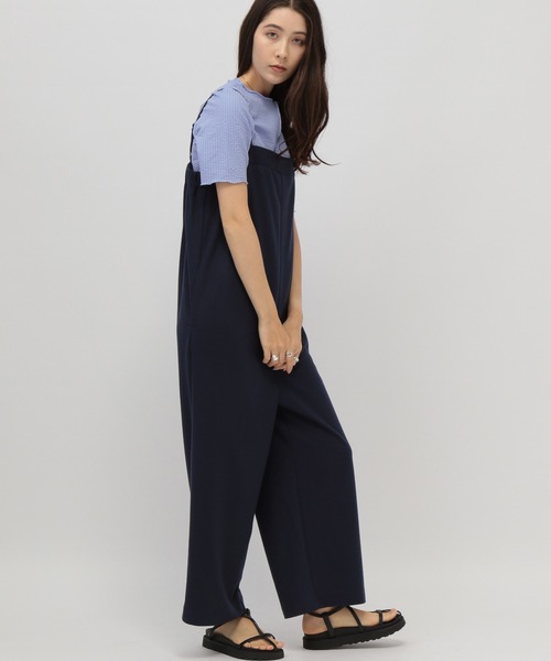 saloon（サルーン）の「SALOON(サルーン)/鹿の子編みオールインワン（サロペット/オーバーオール・レディース・ブラック/ネイビー/グリーン・FREE）」の20枚目の写真