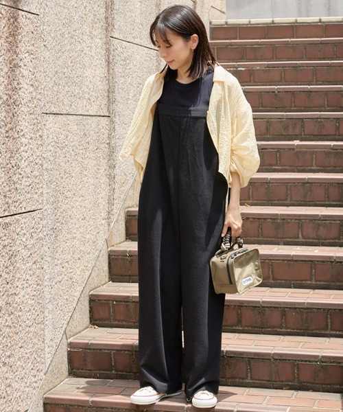 saloon（サルーン）の「SALOON(サルーン)/鹿の子編みオールインワン（サロペット/オーバーオール・レディース・ブラック/ネイビー/グリーン・FREE）」の11枚目の写真