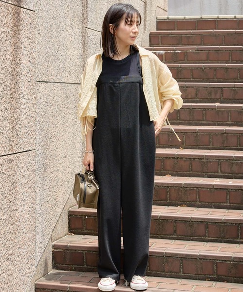 saloon（サルーン）の「SALOON(サルーン)/鹿の子編みオールインワン（サロペット/オーバーオール・レディース・ブラック/ネイビー/グリーン・FREE）」の12枚目の写真