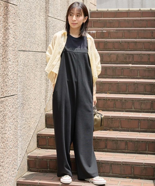 saloon（サルーン）の「SALOON(サルーン)/鹿の子編みオールインワン（サロペット/オーバーオール・レディース・ブラック/ネイビー/グリーン・FREE）」の13枚目の写真