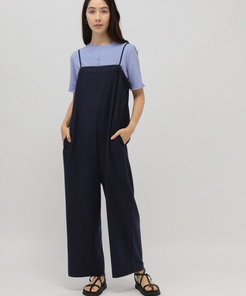 saloon（サルーン）の「SALOON(サルーン)/鹿の子編みオールインワン（サロペット/オーバーオール・レディース・ブラック/ネイビー/グリーン・FREE）」の19枚目の写真