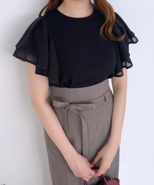 mysty woman(ミスティウーマン)の「イソザイフレアスリーブプルオーバー 963785(Tシャツ/カットソー・レディース・ブラック/ベージュ/オフホワイト・FREE)」の20枚目の写真