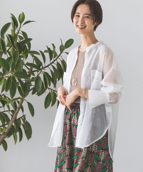 LEPSIM(レプシィム)の「シアーWポケットシャツ 906425(シャツ/ブラウス・レディース・ブラック/ピンク/アイボリー/オフホワイト・FREE)」の22枚目の写真