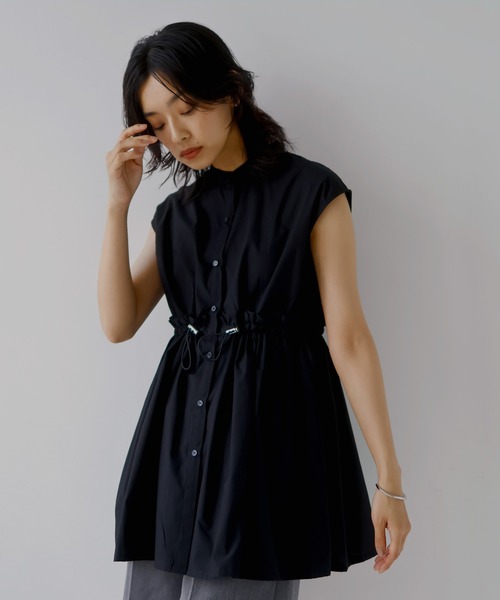 hellam(へラム)の「ウエストドロストスタンドカラーブラウス(シャツ/ブラウス・レディース・オフホワイト/ブラック/ブルー・FREE)」の19枚目の写真