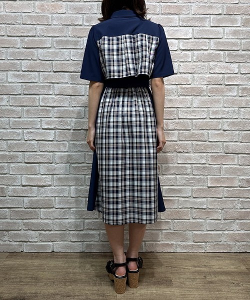 axes femme（アクシーズファム）の「パッチワークシャツワンピース（シャツワンピース・レディース・ベージュ/ネイビー/ブラック/ブラウン・FREE）」の17枚目の写真