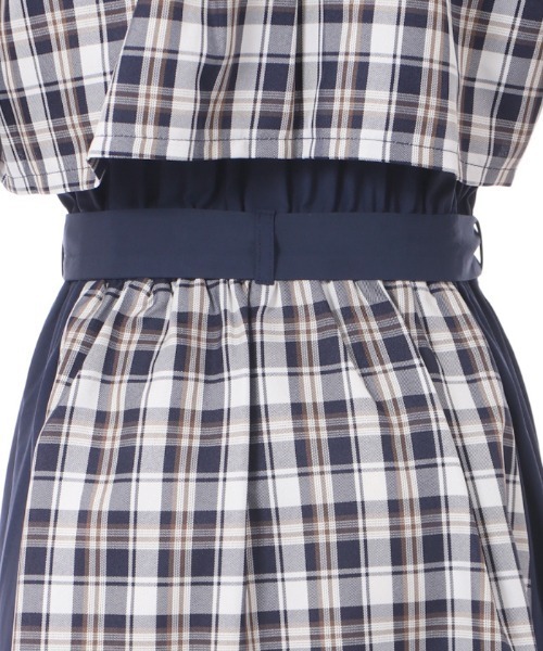 axes femme（アクシーズファム）の「パッチワークシャツワンピース（シャツワンピース・レディース・ベージュ/ネイビー/ブラック/ブラウン・FREE）」の7枚目の写真