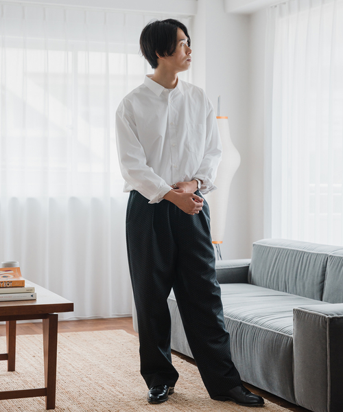 EDIFICE（エディフィス）の「コモン柄 ジャカード 1タックイージーパンツ（スラックス・メンズ・ブラック・SMALL/MEDIUM/LARGE/X-SMALL）」の3枚目の写真