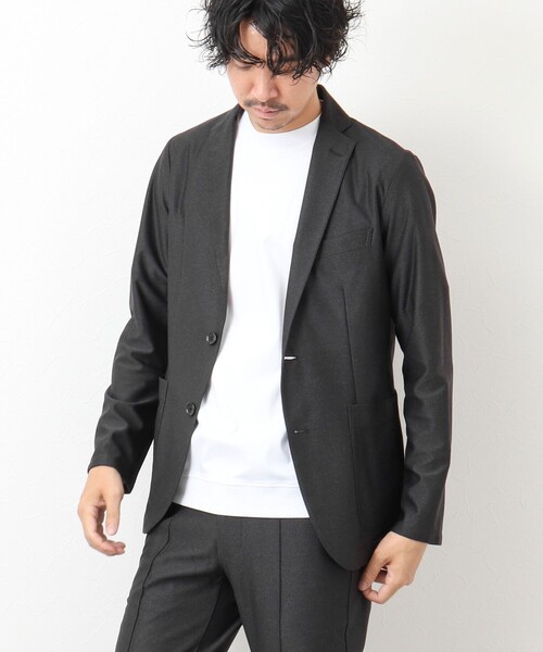 NOLLEY'S goodman(ノーリーズグッドマン)の「《セットアップ対応》TRABEST メランジニット イージージャケット(テーラードジャケット・メンズ・ネイビー/チャコールグレー/ブルー・L/M/XL/S)」の4枚目の写真