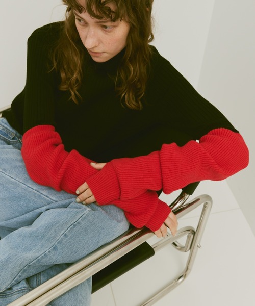 un/neu（アンノイ）の「ルーズニットアームウォーマー / リブニットアームカバー（アームカバー・レディース・レッド/グレー/グリーン/アイボリー/ブラウン・FREE）」の7枚目の写真