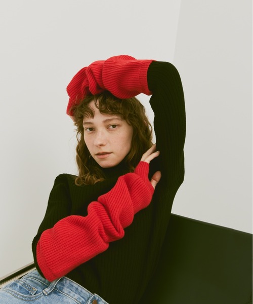 un/neu（アンノイ）の「ルーズニットアームウォーマー / リブニットアームカバー（アームカバー・レディース・レッド/グレー/グリーン/アイボリー/ブラウン・FREE）」の10枚目の写真