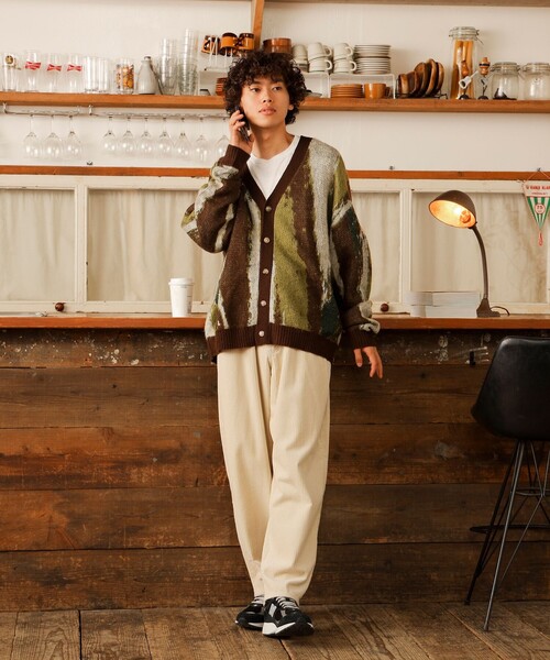 BEAMS HEART（ビームスハート）の「BEAMS HEART / シャギー マーブル カーディガン（カーディガン/ボレロ・メンズ・ブラウン/サックスブルー・SMALL/MEDIUM/LARGE）」の3枚目の写真