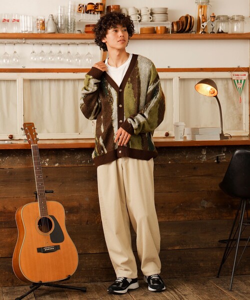 BEAMS HEART（ビームスハート）の「BEAMS HEART / シャギー マーブル カーディガン（カーディガン/ボレロ・メンズ・ブラウン/サックスブルー・SMALL/MEDIUM/LARGE）」の4枚目の写真