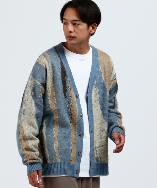 BEAMS HEART（ビームスハート）の「BEAMS HEART / シャギー マーブル カーディガン（カーディガン/ボレロ・メンズ・ブラウン/サックスブルー・SMALL/MEDIUM/LARGE）」の17枚目の写真