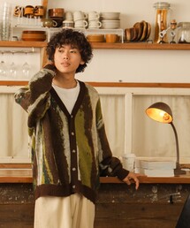 BEAMS HEART / シャギー マーブル カーディガン