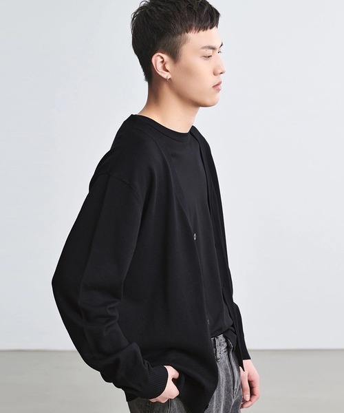 Cloudstyle(クラウドスタイル)の「【Cloudstyle】ライトVネック ニットカーディガン(カーディガン/ボレロ・メンズ・ブラック/グレー/ライトベージュ/ベージュ・LARGE/X-LARGE/XX-LARGE/MEDIUM)」の22枚目の写真