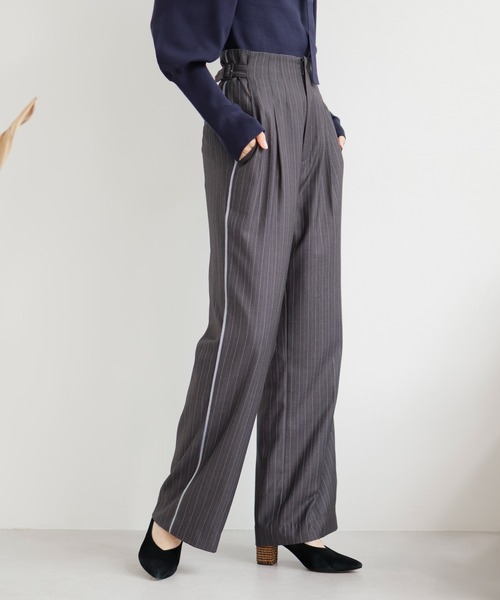 LADYMADE(レディメイド)の「サイドベルトハイウエストパンツ(スラックス・レディース・ブラック/ベージュ/その他1・S/M)」の3枚目の写真