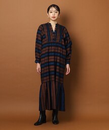 サラマリカ　24SS タイルパターンシャーリングドレス　完売品　綿　M サラマリカ 24SS タイルパターンシャーリングドレス 完売品 綿 M