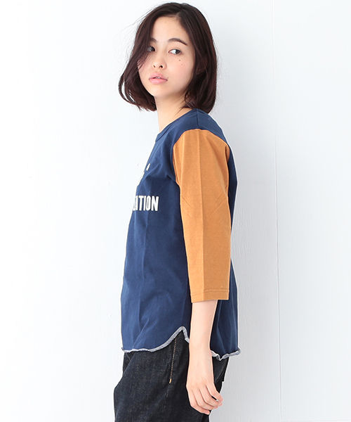 BEAMS BOY(ビームスボーイ)の「BEAMS BOY / プリント ベースボールT(Tシャツ/カットソー・レディース・ライトブラウン/ネイビー/その他1・ONE SIZE)」の20枚目の写真