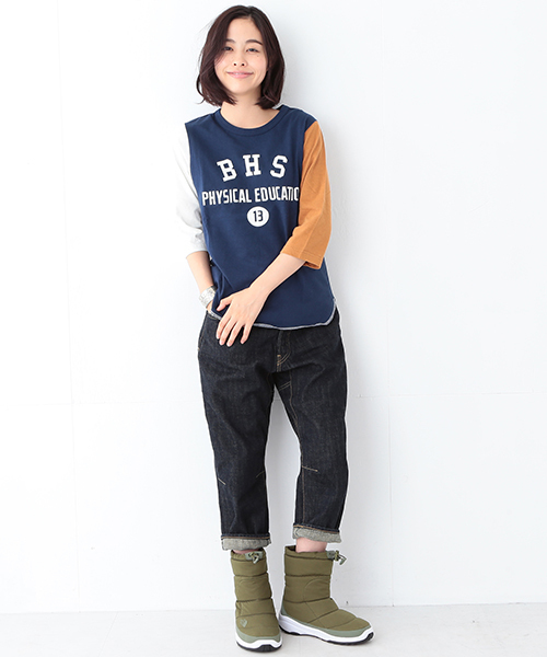 BEAMS BOY(ビームスボーイ)の「BEAMS BOY / プリント ベースボールT(Tシャツ/カットソー・レディース・ライトブラウン/ネイビー/その他1・ONE SIZE)」の21枚目の写真