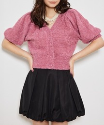 ラメシャギーカーデニットトップス