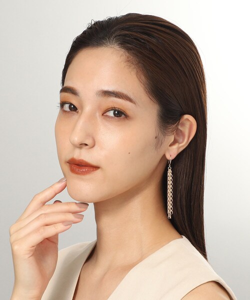 K10キヘイミックスチェーン フックピアス（ピアス（両耳用））｜COCOSHNIK（ココシュニック）