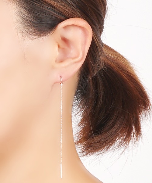 itam(アイタム)の「【itam】アイタム/ パールチェーンピアス(ピアス(両耳用)・レディース・ゴールド/ピンクゴールド・FREE)」の2枚目の写真