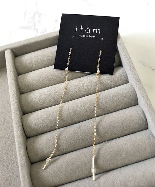 itam(アイタム)の「【itam】アイタム/ パールチェーンピアス(ピアス(両耳用)・レディース・ゴールド/ピンクゴールド・FREE)」の1枚目の写真