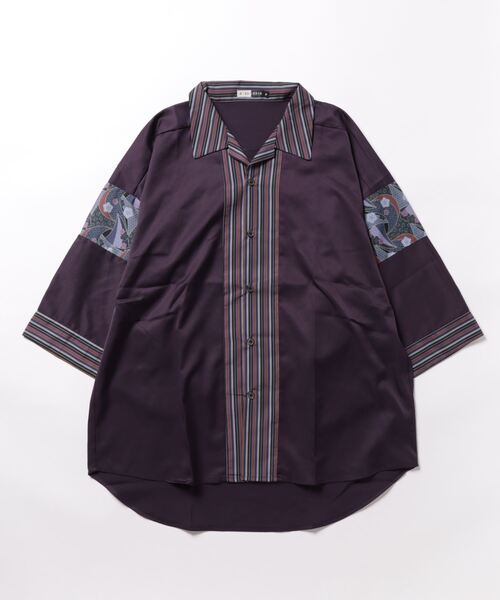 アクシーズ　和風ブラウス　パープル 和風ブラウス | レディース服・レディースファッションなら