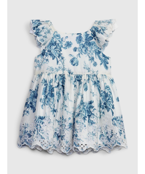 GAP（ギャップ）の「Gap × Loveshackfancy フローラル アイレットワンピース (ベビー)（ワンピース・キッズ・ブルー・12-18M/6-12M/18-24M/3-6M）」の2枚目の写真