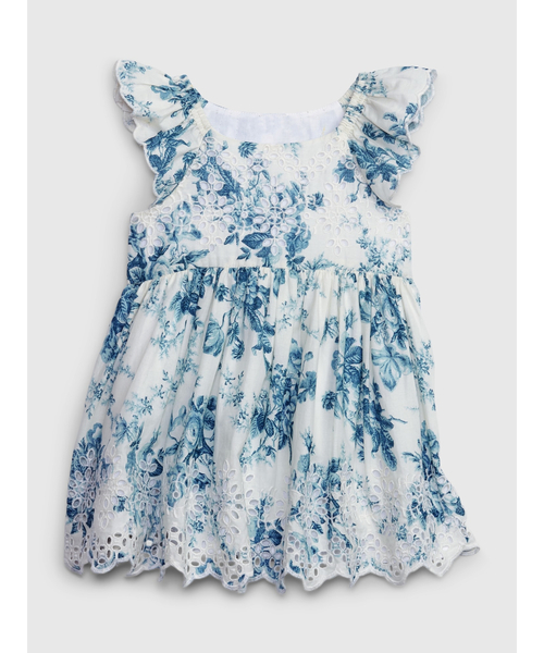 GAP（ギャップ）の「Gap × Loveshackfancy フローラル アイレットワンピース (ベビー)（ワンピース・キッズ・ブルー・12-18M/6-12M/18-24M/3-6M）」の4枚目の写真