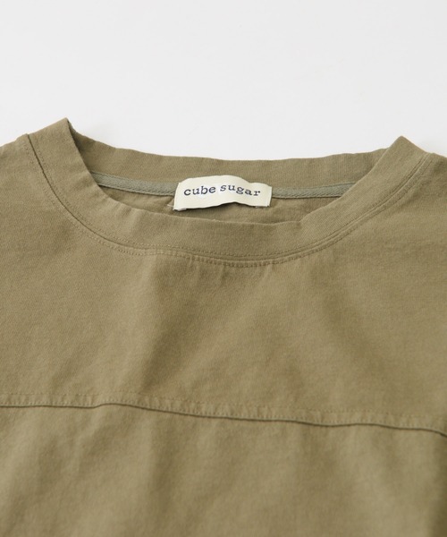 CUBE SUGAR(キューブシュガー)の「WEB限定カットソー×シャツバックシャンプルオーバー(Tシャツ/カットソー・レディース・マスタード/カーキ/スミクロ・M)」の14枚目の写真