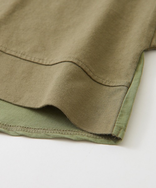 CUBE SUGAR(キューブシュガー)の「WEB限定カットソー×シャツバックシャンプルオーバー(Tシャツ/カットソー・レディース・マスタード/カーキ/スミクロ・M)」の18枚目の写真