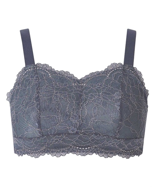 AMPHI（アンフィ）の「「ナイトアップブラ レーシィ」　ノンワイヤー（ナイトブラ・レディース・ブルーグレー/ブラック/ライトグレー/ラベンダー/ピンク/レッド/ベージュ/アイボリー/ネイビー/クリーム・L/LL(UB-)/M(UB-)/M/L(UB-)/LL）」の4枚目の写真