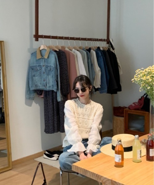 sorule（ソルレ）の「レイヤード風ミックス編みニット（ニット/セーター・レディース・アイボリー・FREE）」の6枚目の写真